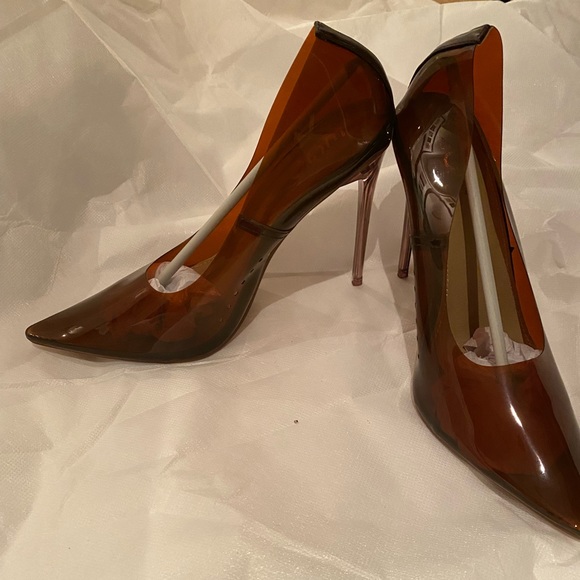 Beautiful Brown Perspex Heels - Picture 3 of 5